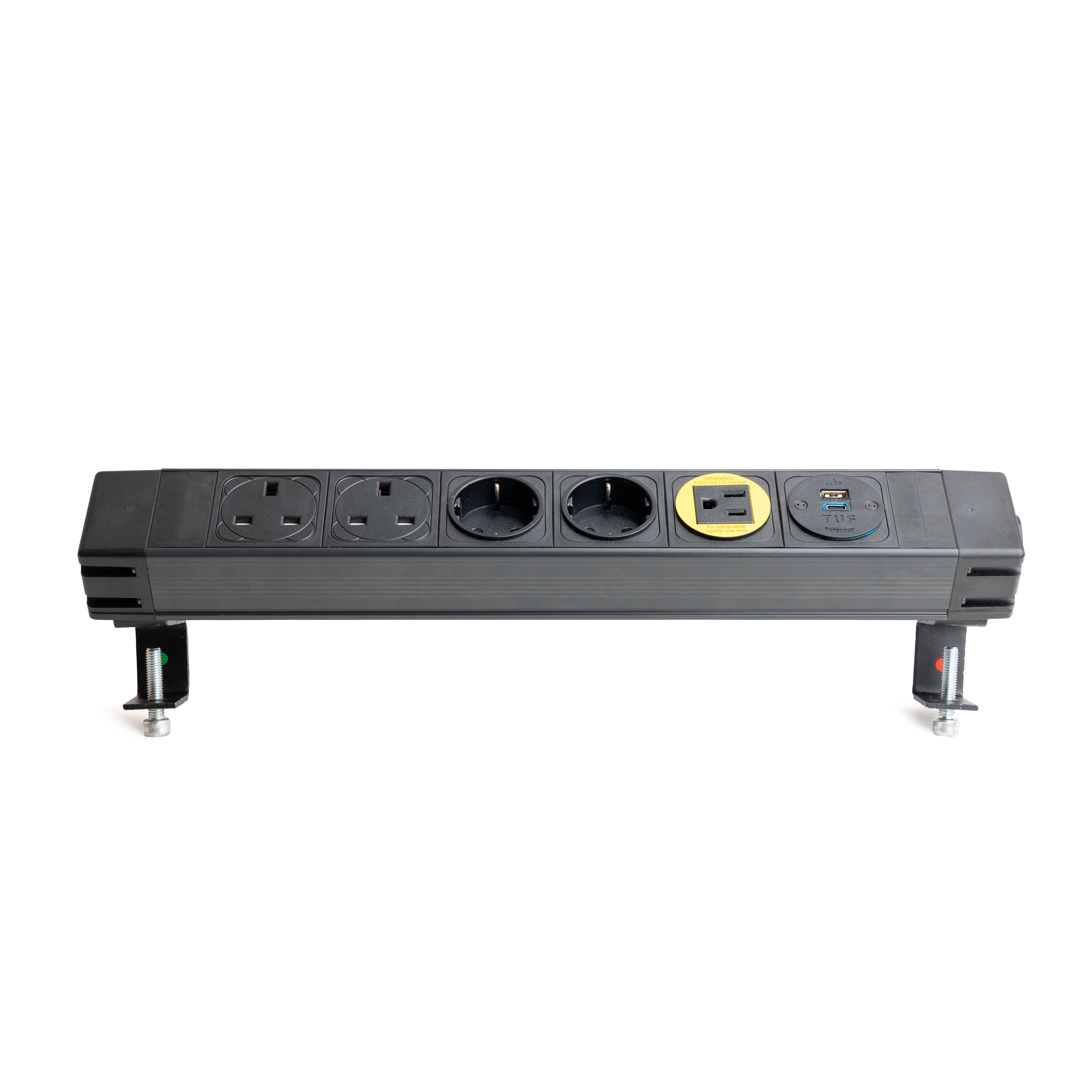 Powerbox Socket Unit 6Way 230V (2X UK, 2X DE, US, TUF-Cc) 800mm GST18I3 Cableplug