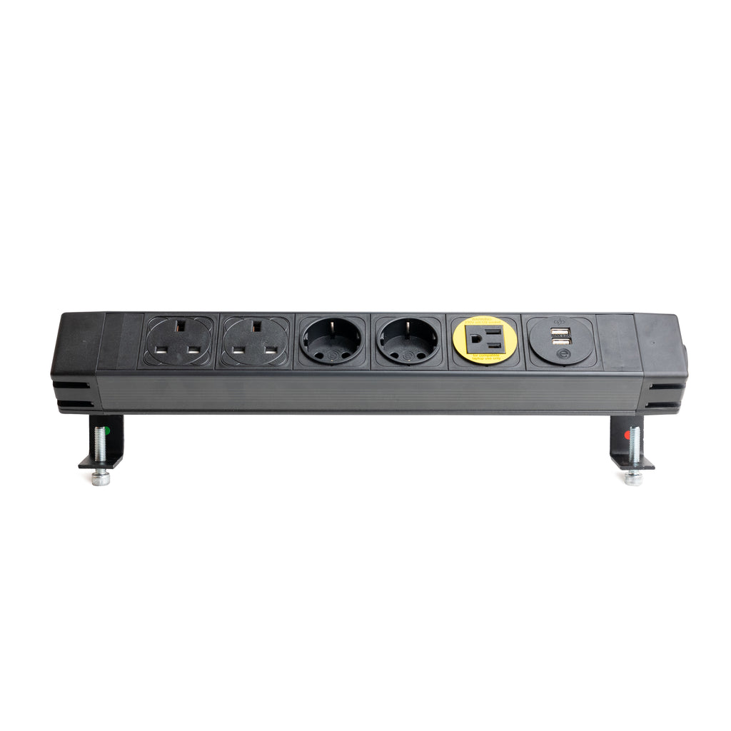 Powerbox Socket Unit 6Way 230V (2X UK, 2X DE, US, TUF-AC) 800mm GST18I3 Cableplug