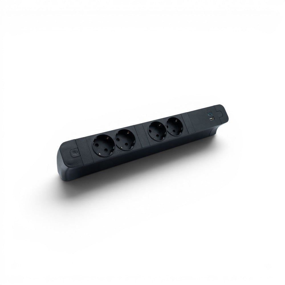 PACE Socket Unit 3Way 230V (2X DE2G, 1X TUF A+C 30W) Black
