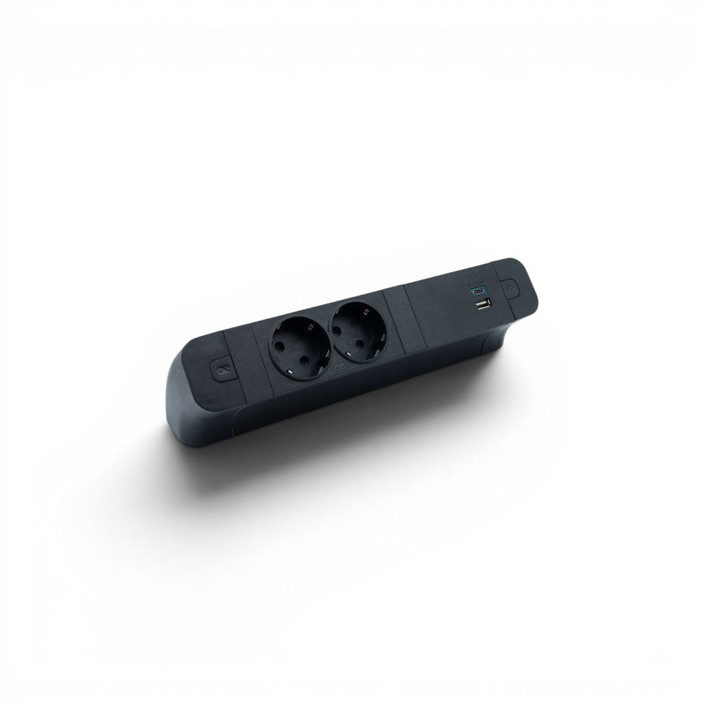 PACE Socket Unit 2Way 230V (1X DE2G, 1X TUF A+C 30W) Black
