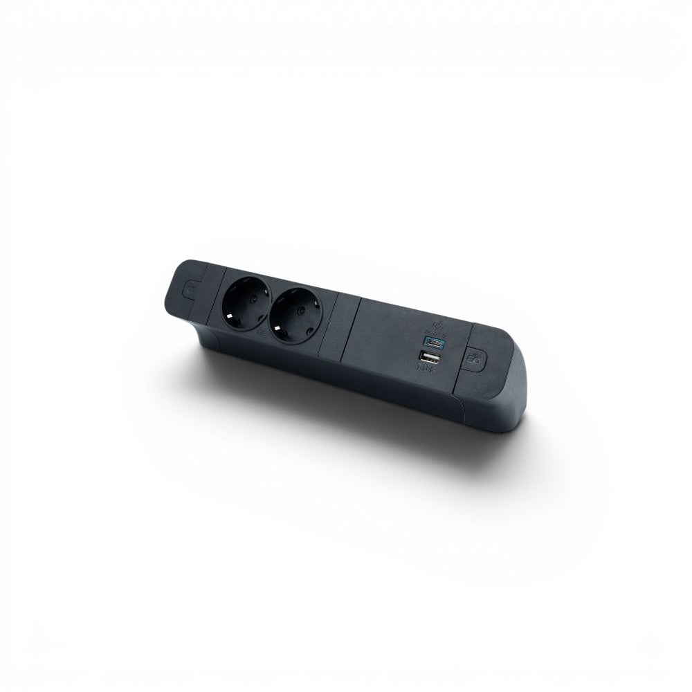 PACE Socket Unit 2Way 230V (1X DE2G, 1X TUF A+C 30W) Black