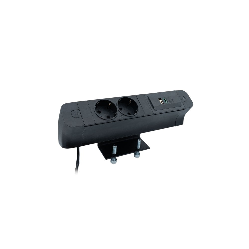 PACE Socket Unit 2Way 230V (1X DE2G, 1X TUF A+C 65W) Black