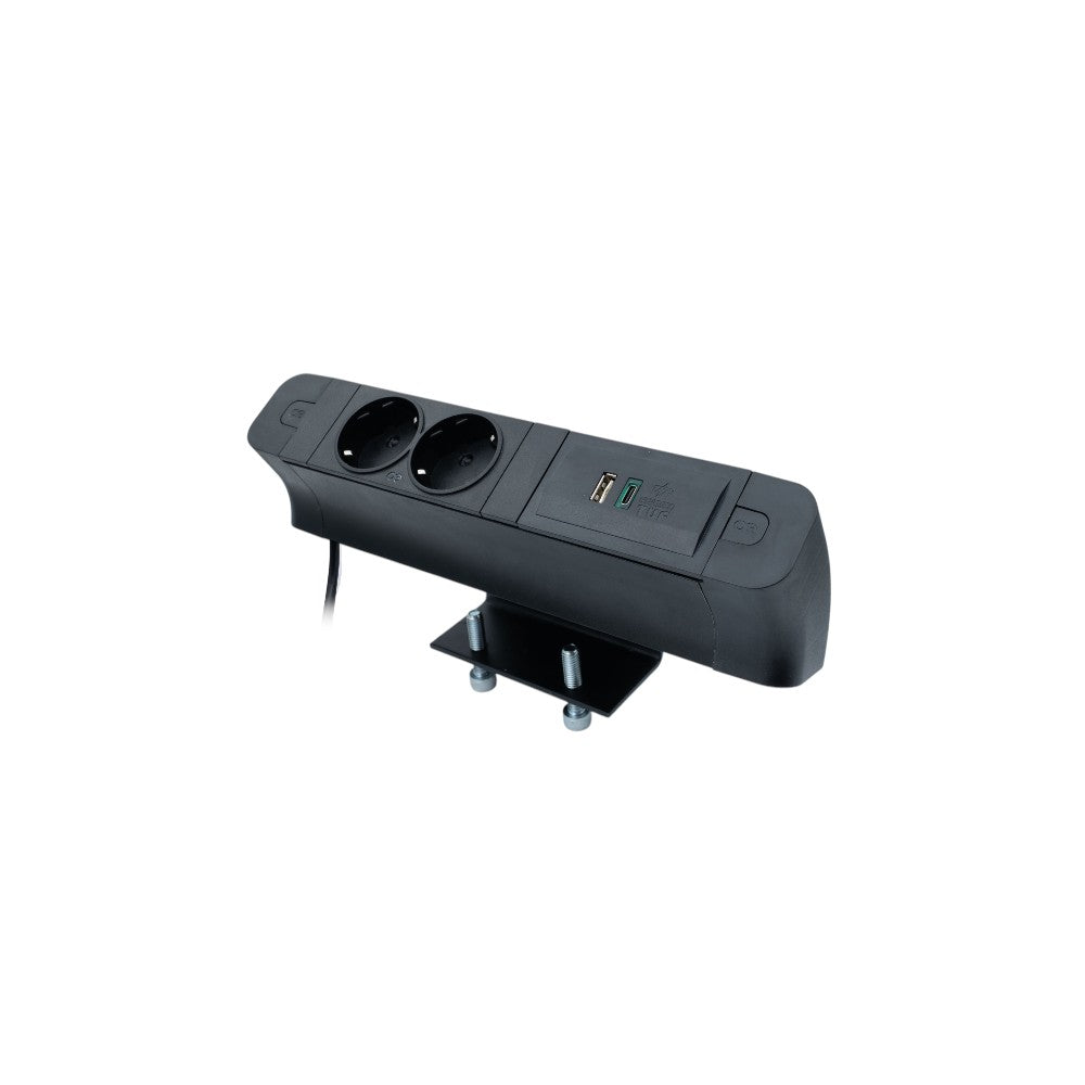 PACE Socket Unit 2Way 230V (1X DE2G, 1X TUF A+C 65W) Black