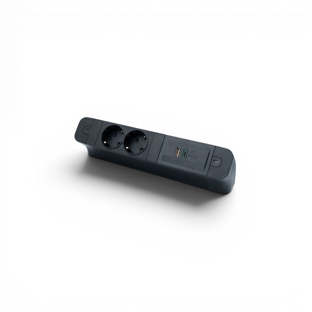 PACE Socket Unit 2Way 230V (1X DE2G, 1X TUF A+C 65W) Black