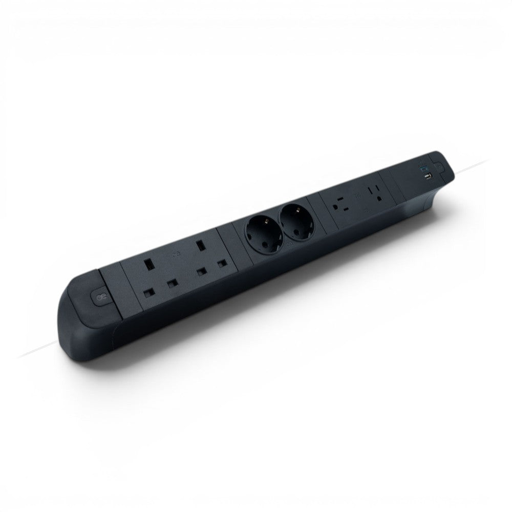 PACE Socket Unit 4Way 230V (1X UK2G, 1X DE2G, 1X US2G, 1X TUF A+C 30W) Black