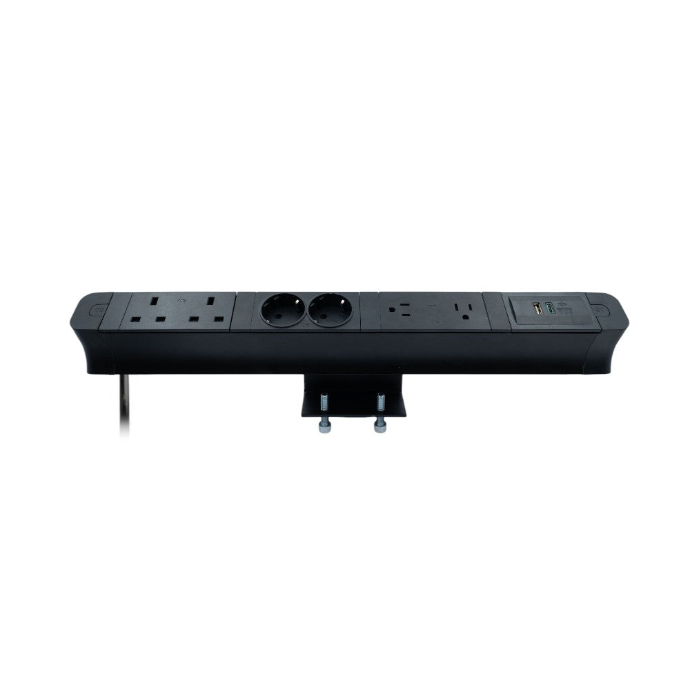 PACE Socket Unit 4Way 230V (1X UK2G, 1X DE2G, 1X US2G, 1X TUF A+C 65W) Black