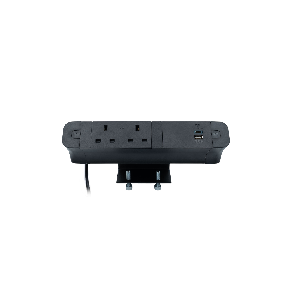 PACE Socket Unit 2Way 230V (1X UK2G, 1X TUF A+C 30W) Black