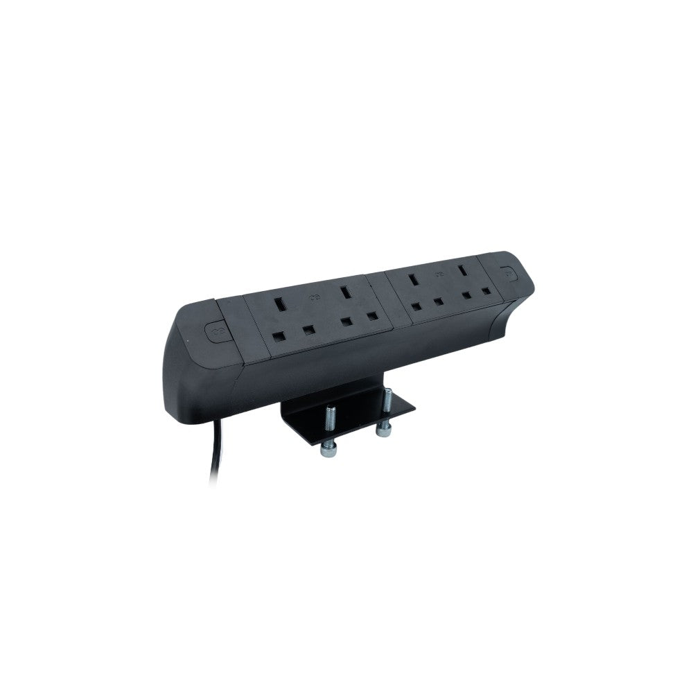 PACE Socket Unit 2Way 230V (2X UK2G) Black