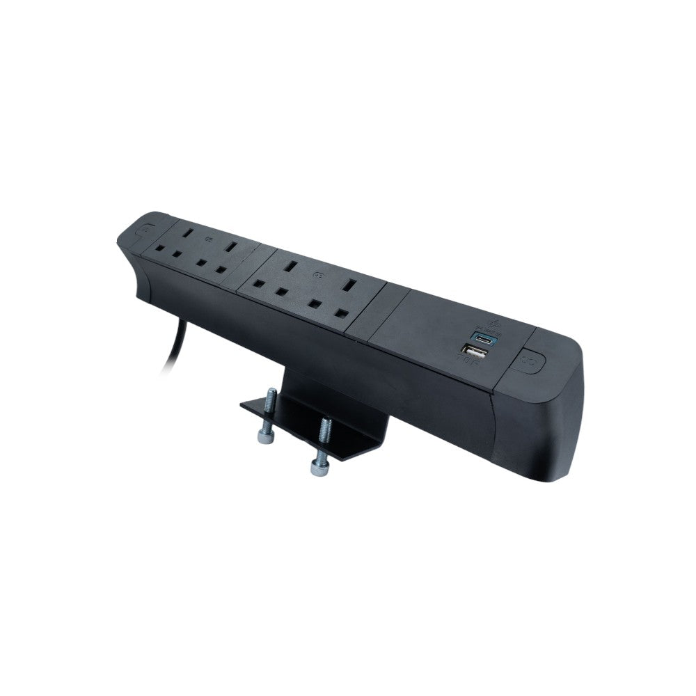 PACE Socket Unit 3Way 230V (2X UK2G, 1X TUF A+C 30W) Black