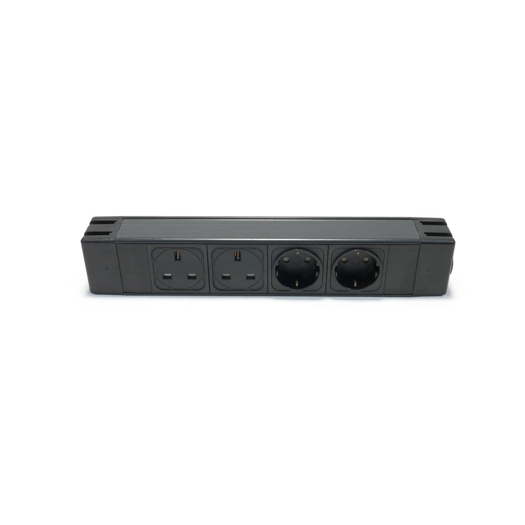 Powerbox Socket Unit 4Way 230V (2X UK, 2X DE) True1 Panel Mount In/Out