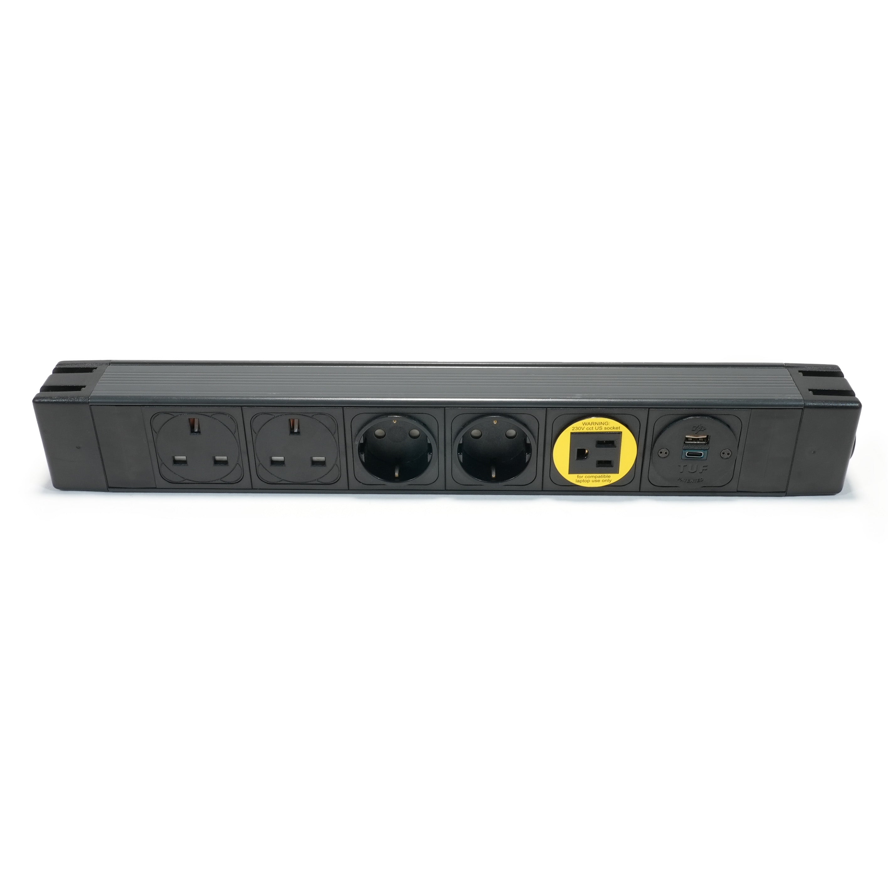 Powerbox Socket Unit 6Way 230V (2X UK, 2X DE, 1X US, 1X TUF A+C) True1 Panel Mount In/Out