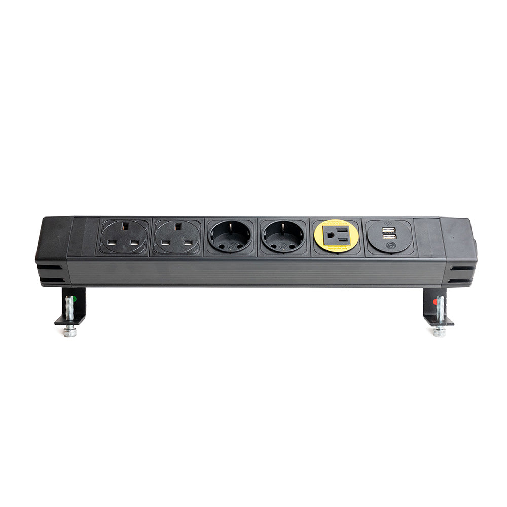 POWERBOX Socket Unit 6Way 230V (2X UK, 2X DE, 1X US, 1X TUF A+A 12W)