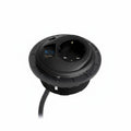 PIXELTUF Socket Unit 230V (1X DE, 1X TUF A+C 25W, C/W Pullthru) Black