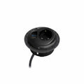 PIXELTUF Socket Unit 230V (1X DE, 1X TUF A+C 25W, C/W Pullthru) Black