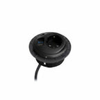 PIXELTUF Socket Unit 230V (1X DE, 1X TUF A+C 25W, C/W Pullthru) Black