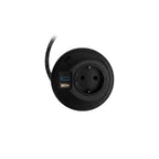 PIXELTUF Socket Unit 230V (1X DE, 1X TUF A+C 25W, C/W Pullthru) Black