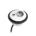 PIXELTUF Socket Unit 230V (1X DE, 1X TUF A+C 25W, C/W Pullthru) White