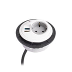 PIXELTUF Socket Unit 230V (1X DE, 1X TUF A+C 25W, C/W Pullthru) White