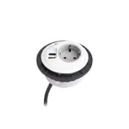 PIXELTUF Socket Unit 230V (1X DE, 1X TUF A+C 25W, C/W Pullthru) White