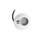 PIXELTUF Socket Unit 230V (1X DE, 1X TUF A+C 25W, C/W Pullthru) White