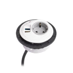 EOL Pixeltuf Socket Unit 230V (1x DE, 1x TUF A+C 25W, C/W Pullthru) White 800Mm GST18