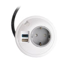 EOL Pixeltuf Socket Unit 230V (1x DE, 1x TUF A+C 25W, C/W Pullthru) White 800Mm GST18