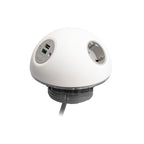 PLUTO Socket Unit 230V (2X DE, 1X TUF A+C 25W) Base Entry White