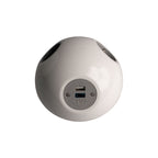 PLUTO Socket Unit 230V (2X DE, 1X TUF A+C 25W) Base Entry White Gloss
