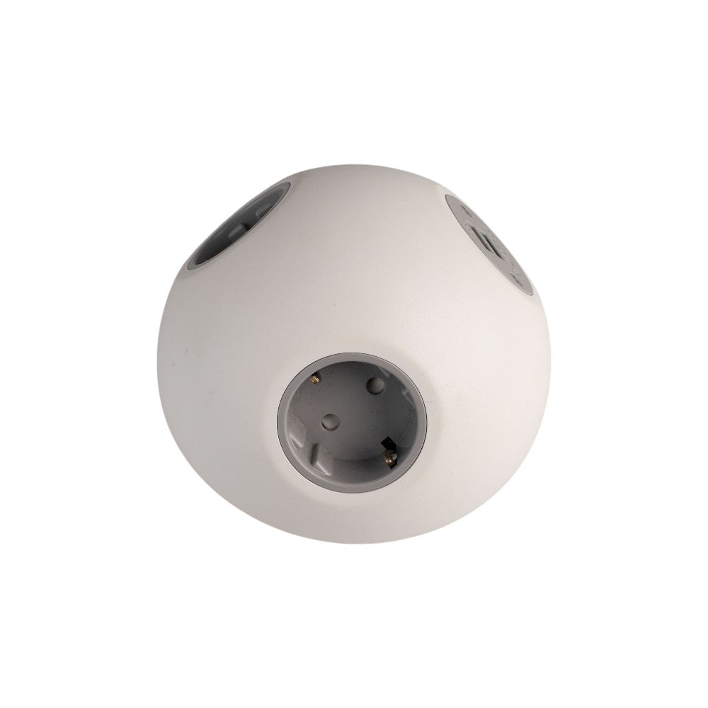 PLUTO Socket Unit 230V (2X DE, 1X TUF A+C 25W) Base Entry White