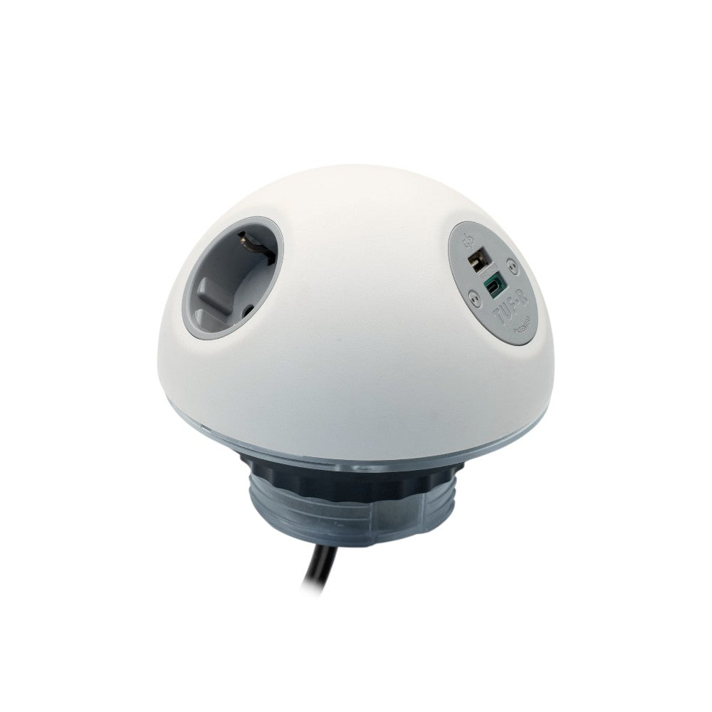 PLUTO Socket Unit 230V (2X DE, 1X TUF-HP A+C 72W) Base Entry White