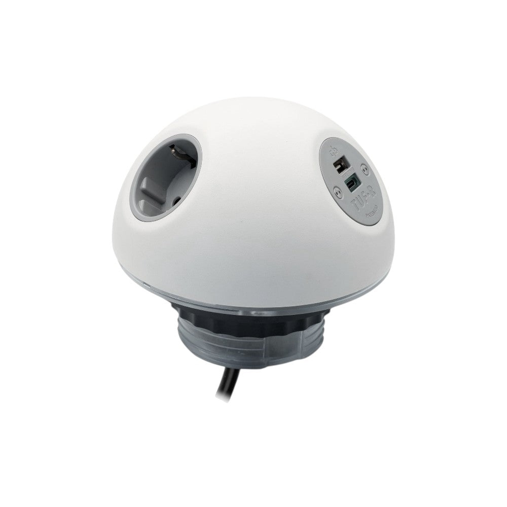 PLUTO Socket Unit 230V (2X DE, 1X TUF-HP A+C 72W) Base Entry White
