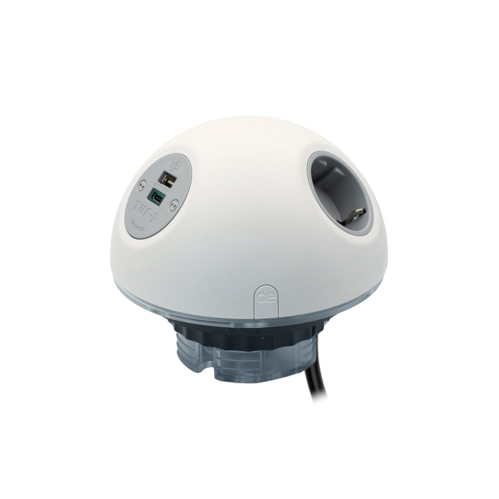PLUTO Socket Unit 230V (2X DE, 1X TUF-HP A+C 72W) Base Entry White