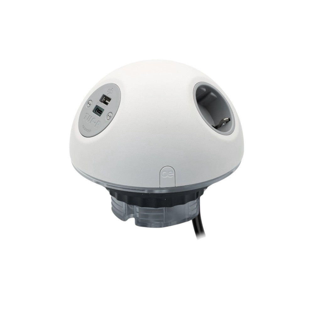 PLUTO Socket Unit 230V (2X DE, 1X TUF-HP A+C 72W) Base Entry White