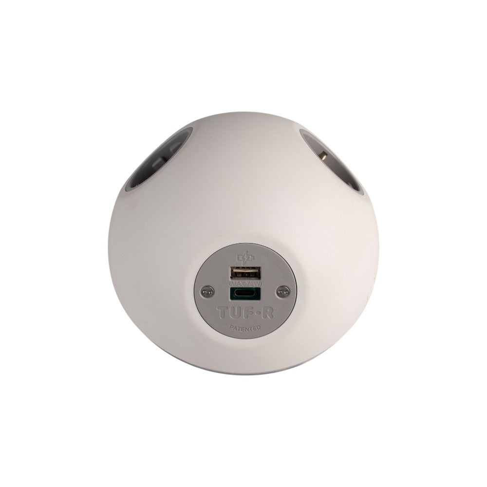 PLUTO Socket Unit 230V (2X DE, 1X TUF-HP A+C 72W) Base Entry White