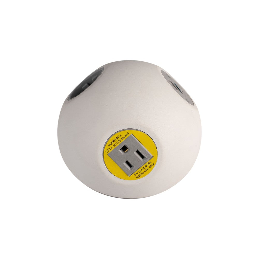 PLUTO Socket Unit 230V (1X DE, 1X US, 1X TUF A+C 25W) Base Entry White