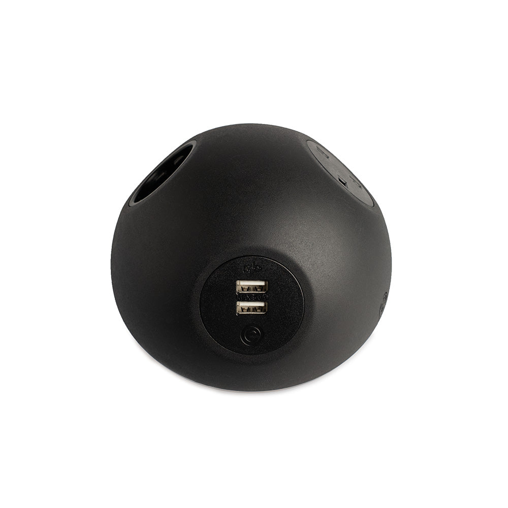 PLUTO Socket Unit 230V (1X UK, 1X DE, 1X TUF A+C 25W) Base Entry Black