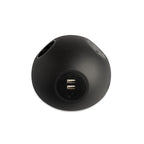 PLUTO Socket Unit 230V (1X UK, 1X DE, 1X TUF A+C 25W) Base Entry Black