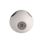 PLUTO Socket Unit 230V (1X UK, 1X DE, 1X TUF A+C 25W) Base Entry White