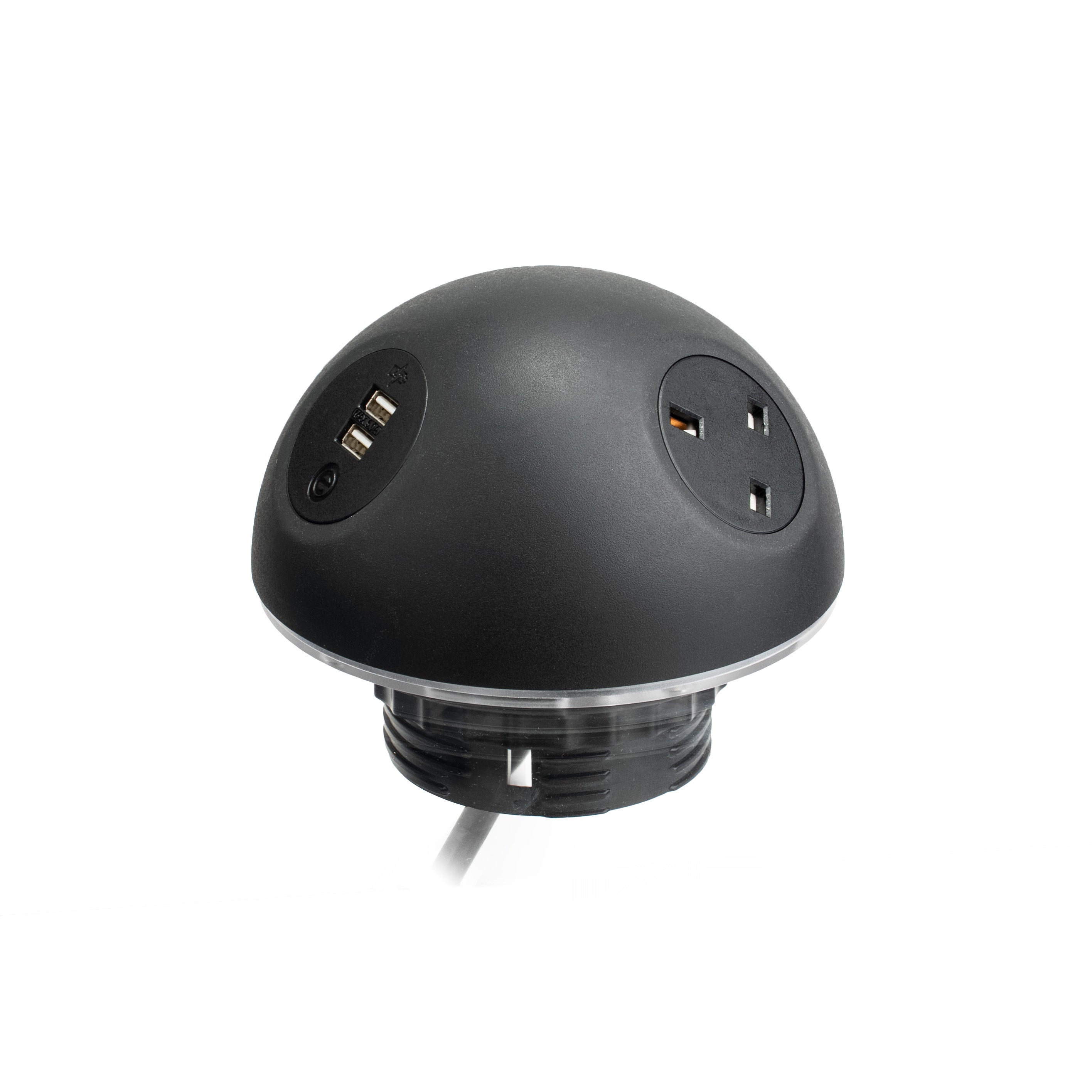 EOL Pluto Socket Unit 230V (1x UK, 1x DE, 1x TUF-Hp A+C 72W) Base Entry Black 800Mm G