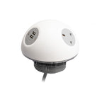 EOL Pluto Socket Unit 230V (1x UK, 1x DE, 1x TUF-Hp A+C 72W) Base Entry White 800Mm G