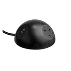 PLUTO Socket Unit 230V (1X UK, 1X DE, 1X TUF A+C 25W) Side Entry Black
