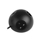 PLUTO Socket Unit 230V (1X UK, 1X DE, 1X TUF A+C 25W) Side Entry Black