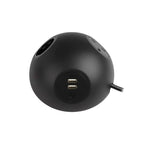PLUTO Socket Unit 230V (1X UK, 1X DE, 1X TUF A+C 25W) Side Entry Black