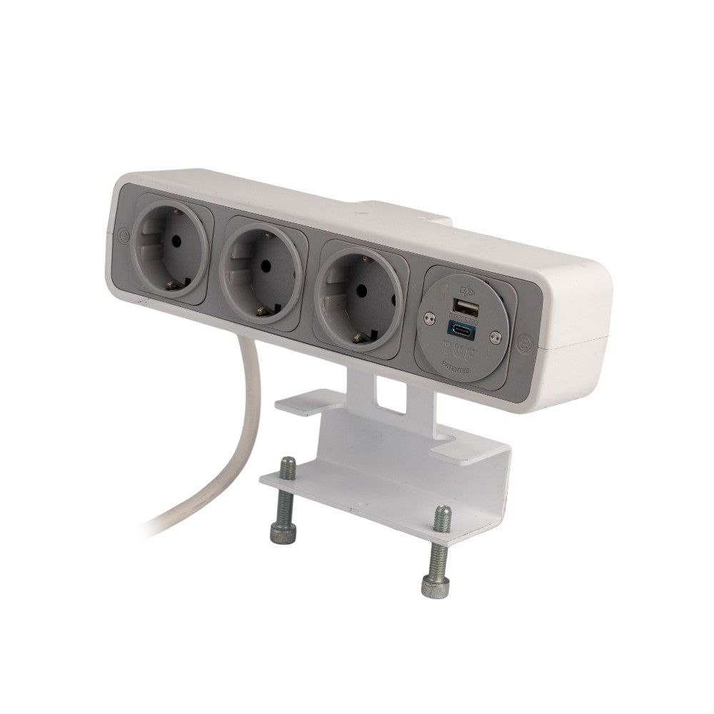 PULSE Socket Unit 4Way 230V (3X DE, 1X TUF A+C 25W) White