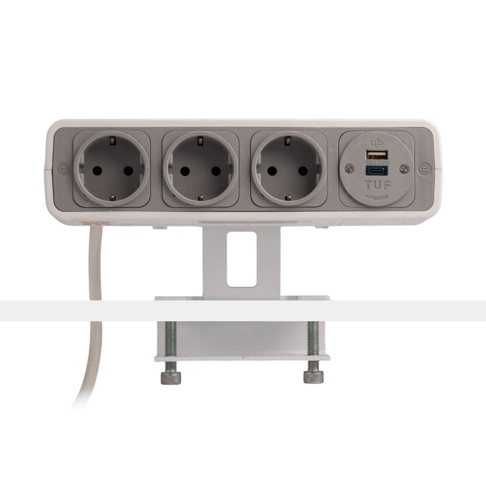 PULSE Socket Unit 4Way 230V (3X DE, 1X TUF A+C 25W) White