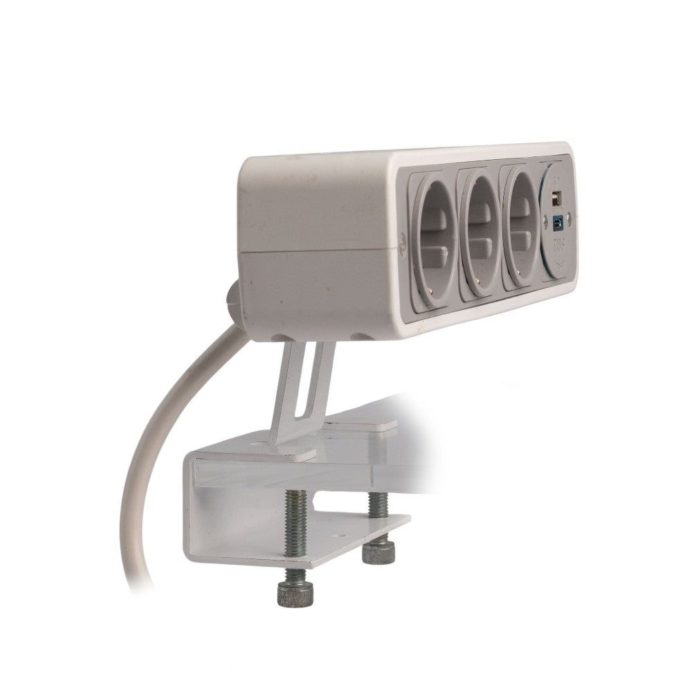 PULSE Socket Unit 4Way 230V (3X DE, 1X TUF A+C 25W) White