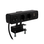 PULSE Socket Unit 4Way 230V (1X UK, 2X DE, 1X TUF A+C 25W) Black