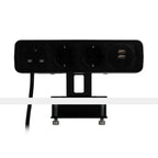 PULSE Socket Unit 4Way 230V (1X UK, 2X DE, 1X TUF A+C 25W) Black