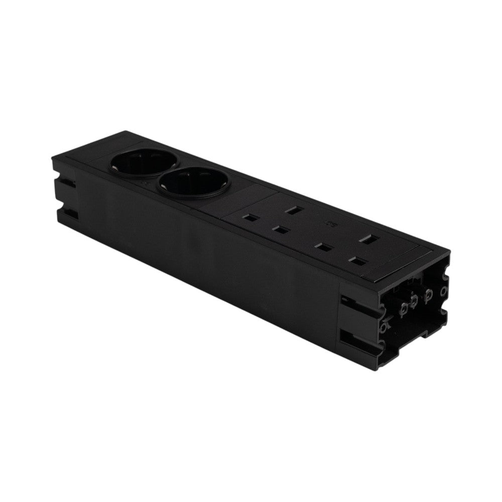 QIKBOX45 Unit 230V (1XUK2G, 1X DE2G) Black