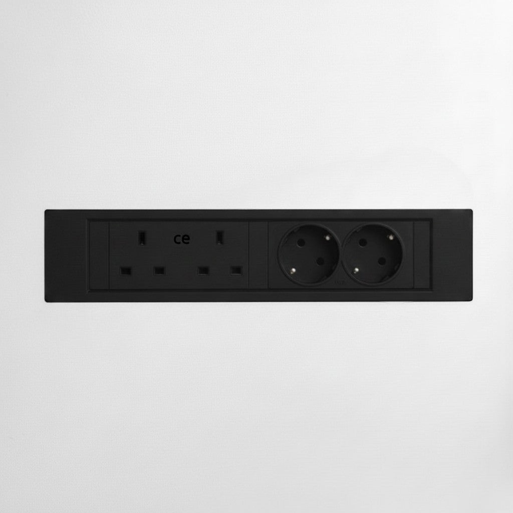 QIKFRAME45 Unit 230V (1X UK2G, 1X DE2G) Black